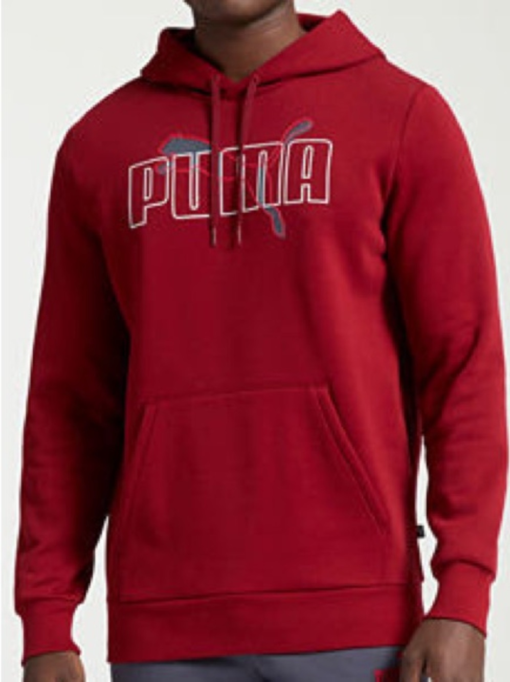 Puma Red Pullover Hoodie with Contrast Logo